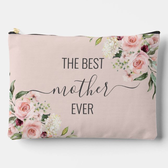 Bolsito Accesorio Grande La mejor madre siempre floral (Anverso)