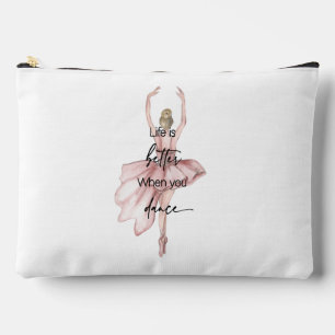 Bolsito Accesorio Grande La vida es mejor cuando bailas con Ballerina Rosa