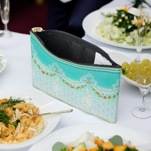 Bolsito Accesorio Grande Lacy Bowknots Pendents Rosas Bodas Bridemaids