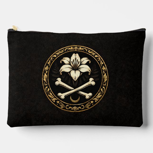 Bolsito Accesorio Grande Large Accessory Pouch | Dark Academia Lily & Bones (Anverso)