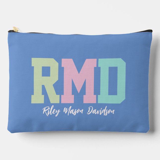 Bolsito Accesorio Grande Las iniciales de Preppy son fotos de moda periwink (Anverso)