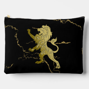 Bolsito Accesorio Grande León Real Dorado Mármol Negro