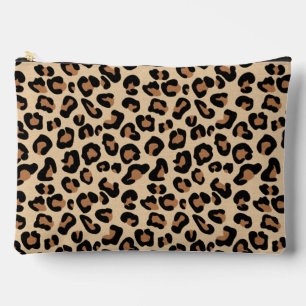 Bolsito Accesorio Grande Leopardo Print, Black, Rust and Tan