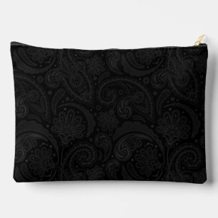 Bolsito Accesorio Grande Leyendas de patrón de paisley negro lindo