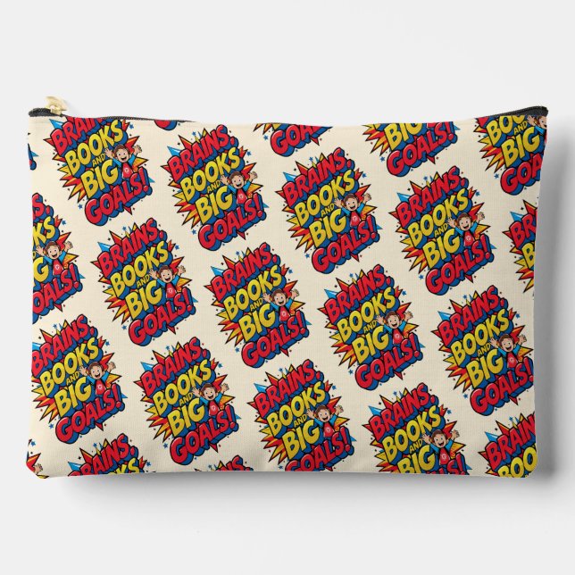 Bolsito Accesorio Grande Libros de cerebros y grandes objetivos - Diversión (Anverso)