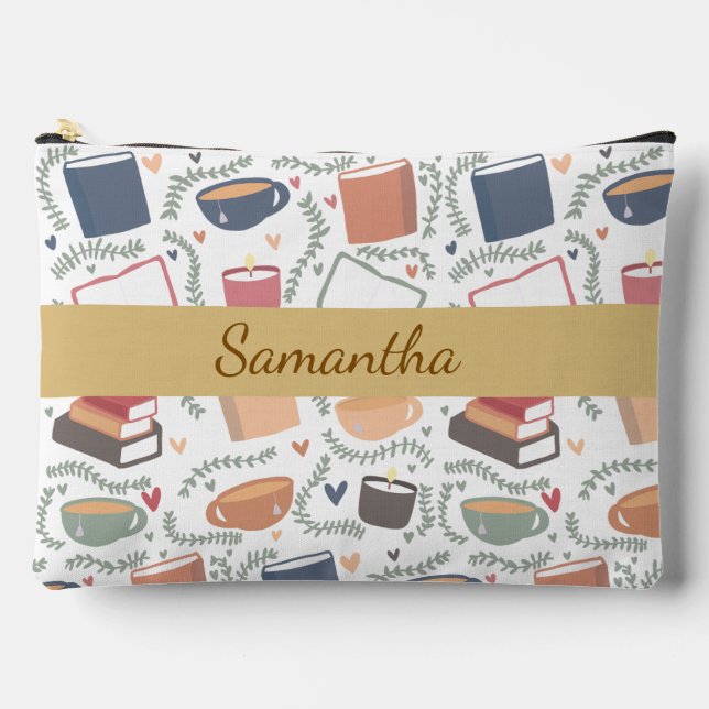 Bolsito Accesorio Grande Libros, Velas Y Té (Anverso)