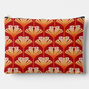 Bolsito Accesorio Grande Lily Art Deco, Naranja Tangerine y Oro