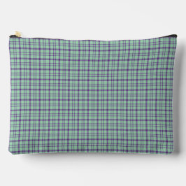 Bolsito Accesorio Grande Lime Green Purple Plaid Classic Pattern