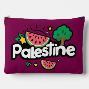 Bolsito Accesorio Grande Linda palabra Palestina rodeada de árbol de sandía