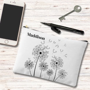 Bolsito Accesorio Grande Línea de arte Dandelion con nombre grande