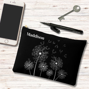Bolsito Accesorio Grande Línea de arte Dandelion con nombre grande