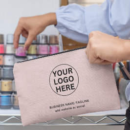 Bolsito Accesorio Grande Logotipo comercial promocional y texto Rubor rosad