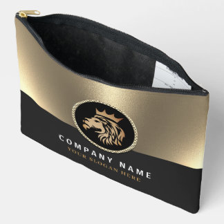 Bolsito Accesorio Grande Logotipo de León de Oro Elegante Profesional