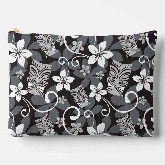 BOLSITO ACCESORIO GRANDE LUAU TIKI PATTERN (CHARCOAL) (Anverso)