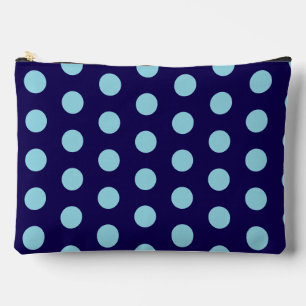 Bolsito Accesorio Grande Lunares azul claro en negrita sobre azul marino