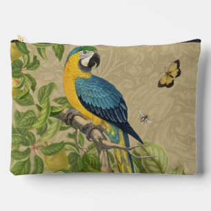 Bolsito Accesorio Grande Macaw Blue Yellow Tropical Jungle Antigüedad