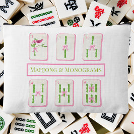 Bolsito Accesorio Grande Mahjong y Monogramas Coquette Bamboo Bows