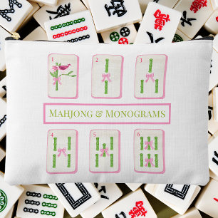 Bolsito Accesorio Grande Mahjong y Monogramas Coquette Bamboo Bows