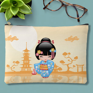 Bolsito Accesorio Grande Maiko Kokeshi Muñeca Cuida Geisha Amarilla Japones