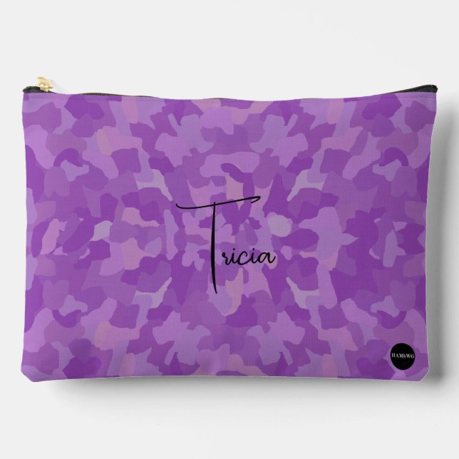Bolsito Accesorio Grande Make-up Bag Purple Camouflage HAMbyWG (Anverso)