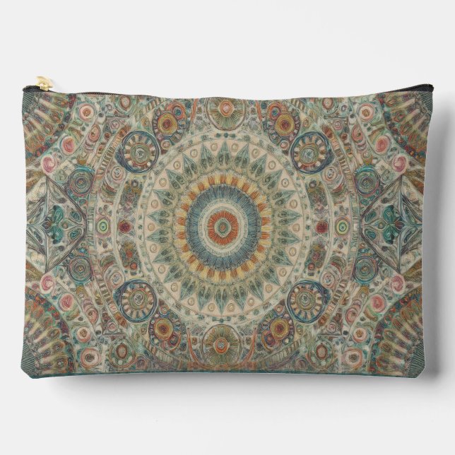 Bolsito Accesorio Grande Mandala Mosaic Zipned Pouch (Anverso)