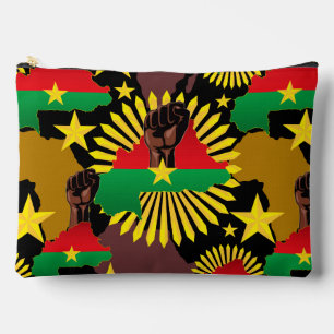 Bolsito Accesorio Grande Mapa de Burkina, bandera y puño de la revolución