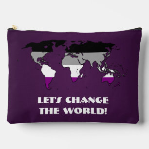 Bolsito Accesorio Grande Mapa del Orgullo Asexual del Mundo