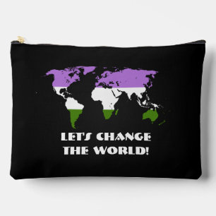 Bolsito Accesorio Grande Mapa del Orgullo Genderqueer del Mundo