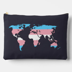 Bolsito Accesorio Grande Mapa mundial del orgullo transgénero