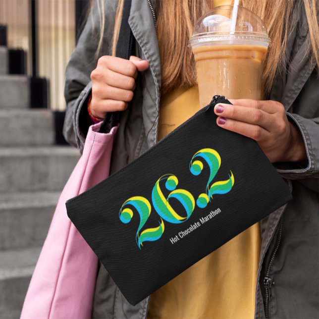 Bolsito Accesorio Grande Maratón personalizada 26.2 con texto negrita negro (Subido por el creador)