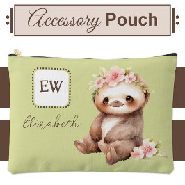 Bolsito Accesorio Grande Margen suave añadir iniciales nombre verde