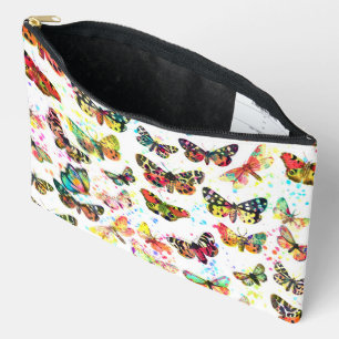 Bolsito Accesorio Grande Mariposas Acuarela Lindas y Modernas