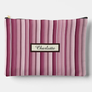 Bolsito Accesorio Grande Mauve rosa personalizado rayado grande