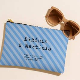 Bolsito Accesorio Grande Mediterranean Blue Striped Bridesmaid Bachelorette