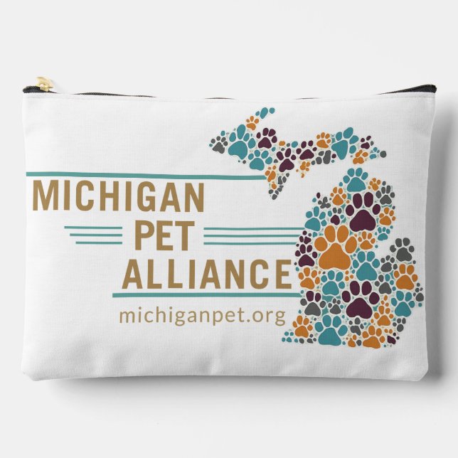 Bolsito Accesorio Grande Michigan Paw Imprime Animales Compañeros Viajan Bo (Anverso)