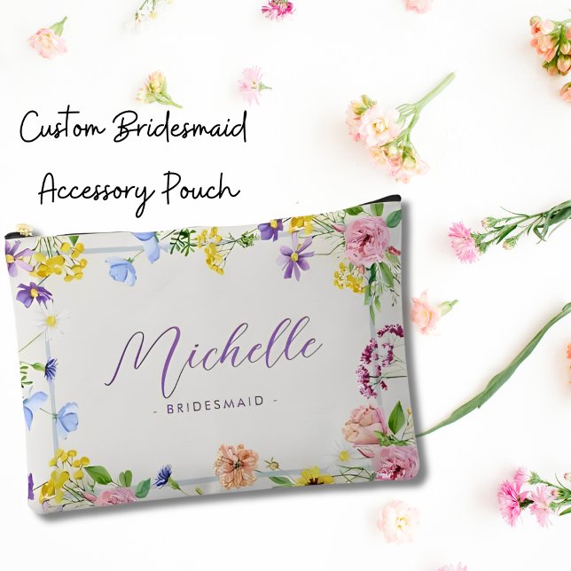 Bolsito Accesorio Grande Moda Elegante Lilac Rosa Flores Silvestres (Subido por el creador)