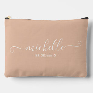 Bolsito Accesorio Grande Moda Mínima Sand Beige Personalizada Bridesmaid