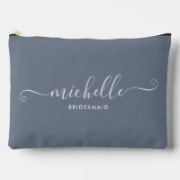 Moda Minimalista Acero Azul Bridesmaid personaliza