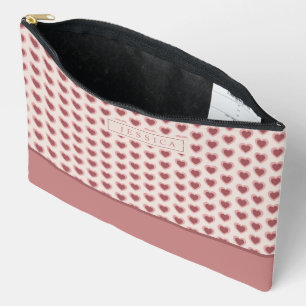 Bolsito Accesorio Grande Monogram Retro Hearts Pink Burgundy