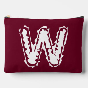 Bolsito Accesorio Grande Monograma blanco espeluznante sobre rojo