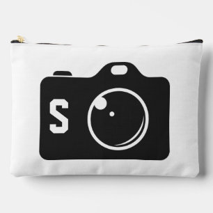Bolsito Accesorio Grande Monograma blanco y negro de la cámara de arte pop