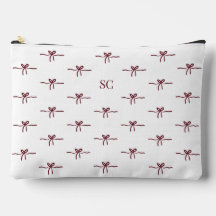 Monograma Burgundy Lazo Blanco Moderno Viaje Grand