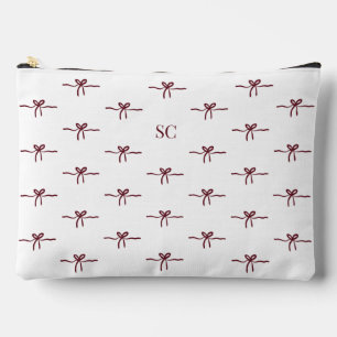 Bolsito Accesorio Grande Monograma Burgundy Lazo Blanco Moderno Viaje Grand