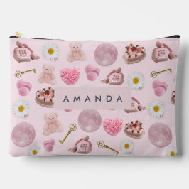 Bolsito Accesorio Grande Monograma Coquette Personalizada Luna Rosa Feminin