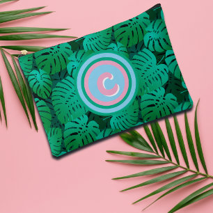 Bolsito Accesorio Grande Monograma de hojas verdes tropicales de verano