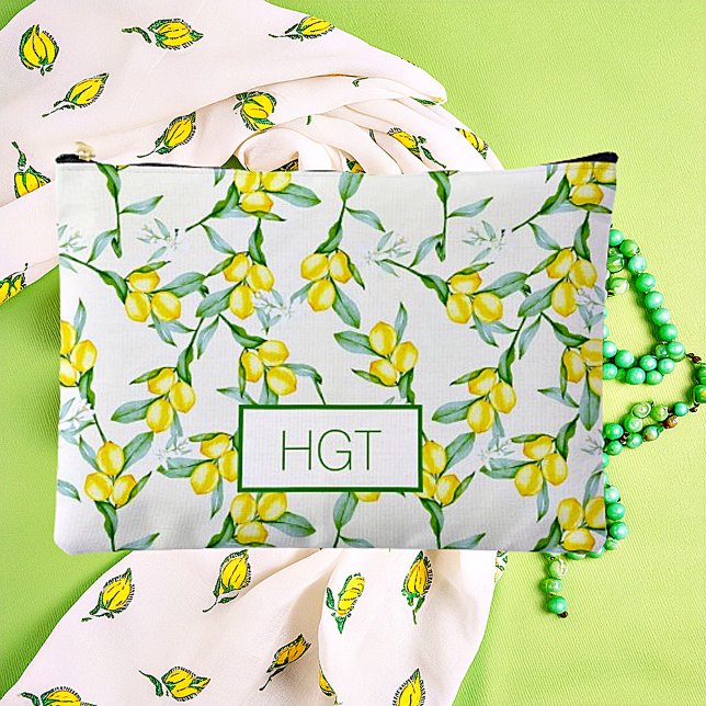 Bolsito Accesorio Grande Monograma de patrón de lemones (Subido por el creador)