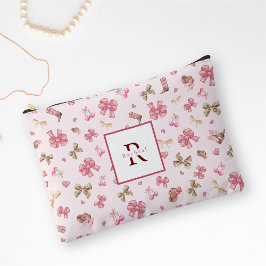 Bolsito Accesorio Grande Monograma del patrón Coquette de Cowgirl Rosa
