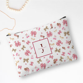 Bolsito Accesorio Grande Monograma del patrón Coquette de Cowgirl Rosa