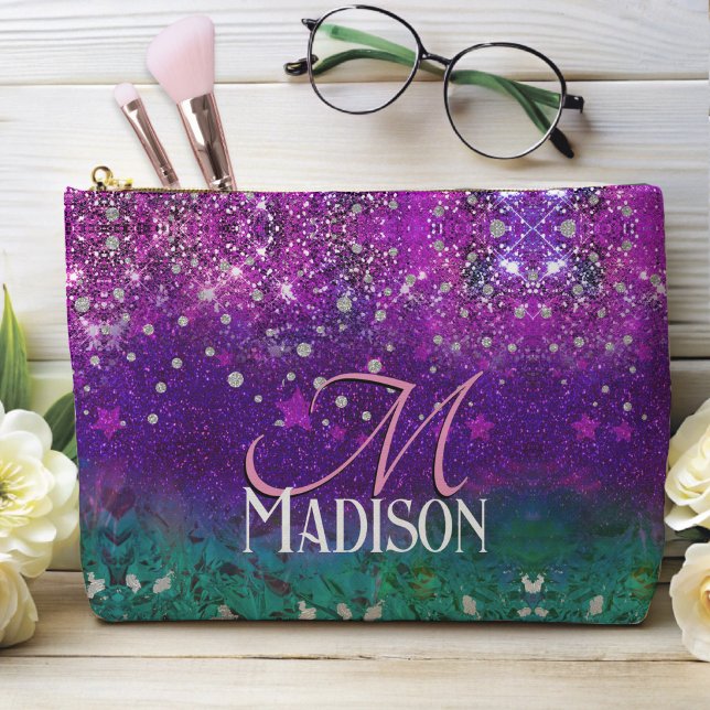 Bolsito Accesorio Grande Monograma del purpurina púrpura azul puro (Subido por el creador)