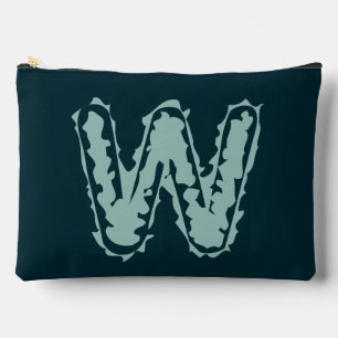 Bolsito Accesorio Grande Monograma espeluznante verde en azul profundo